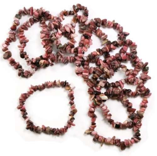 Natural chipstrand bracelet - RHODONITE
