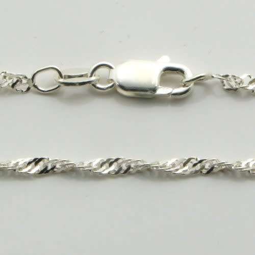 55cm Sterling Silver SINGAPORE neckchain (1.9mm)