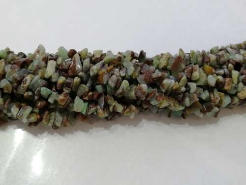 Natural CHRYSOPRASE (brown) chipstrand +-90cm