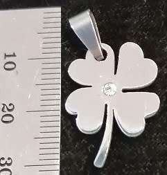 STAINLESS STEEL Pendant - Clover (with diamante)