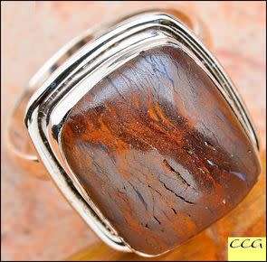 Sterling silver ring - BOULDER OPAL (size 9 / R half)