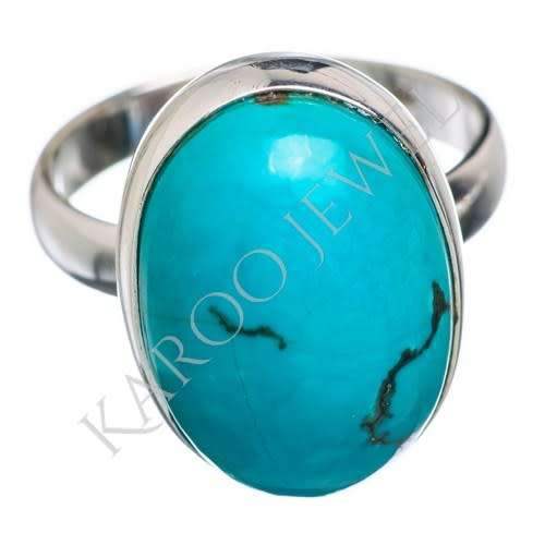 Sterling silver ring - TIBETAN TURQUOISE (size 9 / R half)