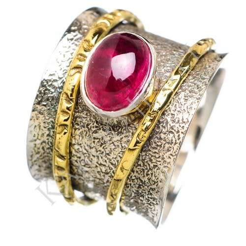 Sterling silver ring - GARNET (size 9 / R half)
