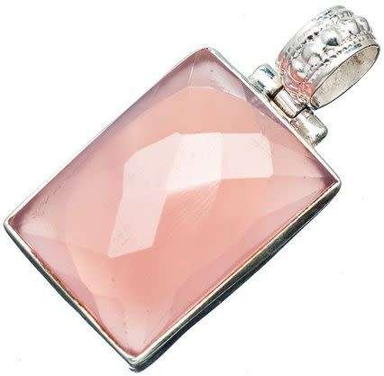 Sterling silver pendant - ROSE QUARTZ