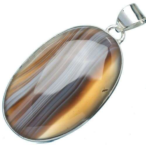 Sterling silver pendant - BOTSWANA AGATE