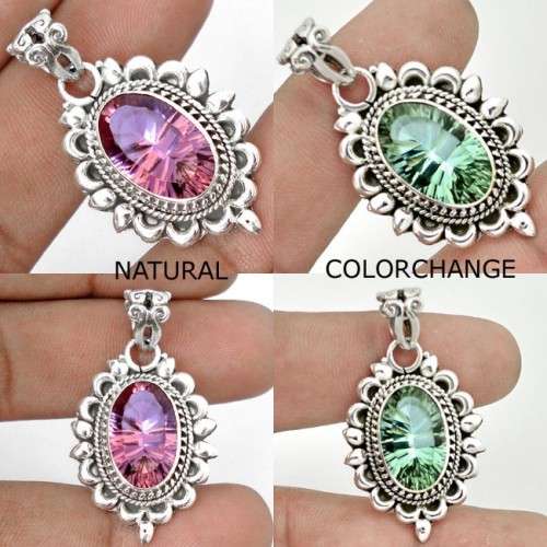 Sterling silver pendant - COLOUR CHANGE ALEXANDRITE