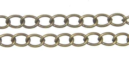 CHAIN single link oval 8x7mm ANTIQUE BRONZE - sold per 1m length