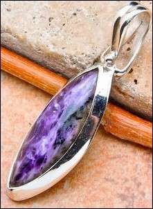 Sterling silver pendant - CHAROITE - Dreams Collection