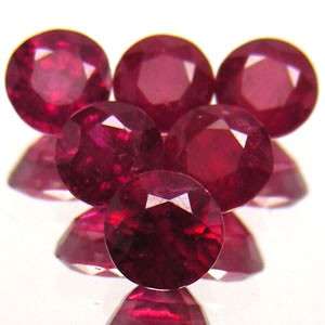 9.81 cts 4.3mm to 4.8mm RUBY round facets (Madagascar) - 18 gems available
