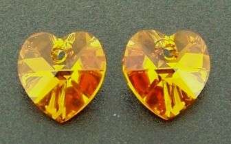 TOPAZ AB Swarovski 10mm heart pendant