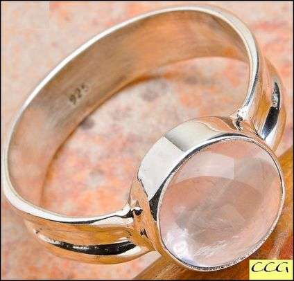Sterling silver ring - ROSE QUARTZ - Dreams Collection (size 9.75 / S half to T half)