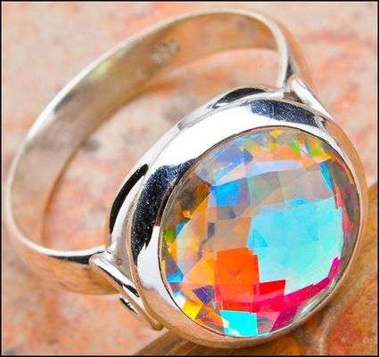 Sterling silver ring - MOONGLOW TOPAZ - Dreams Collection (size 8.25 / Q to Q half)