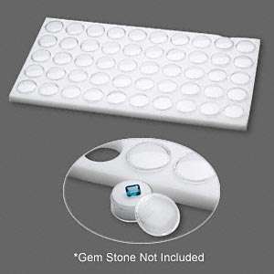 Off-white foam insert with 50 gem tubs