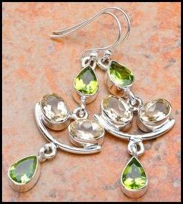 Sterling silver earrings - CITRINE & PERIDOT - Dreams Collection