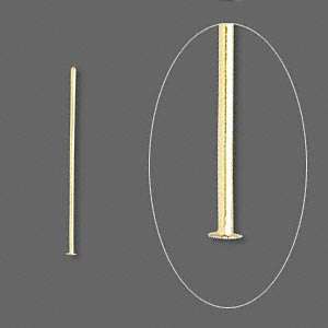 40mm Goldplated HEADPINS - sold per pack of 50
