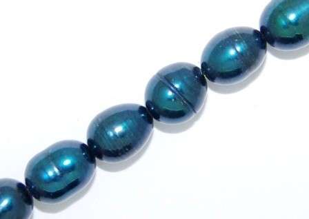 FRESHWATER PEARLS 6mm rice - TEAL