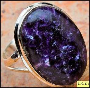 Sterling silver ring - SUGILITE - Dreams Collection (size 10.75 / U half to V half)