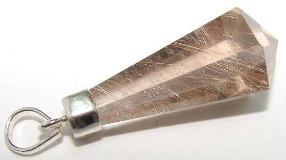 Sterling silver pendant - SMOKY RUTILATED QUARTZ