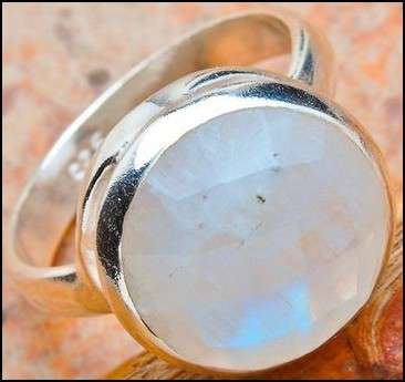 Sterling silver ring - RAINBOW MOONSTONE - Dreams Collection (size 7.5 / P)
