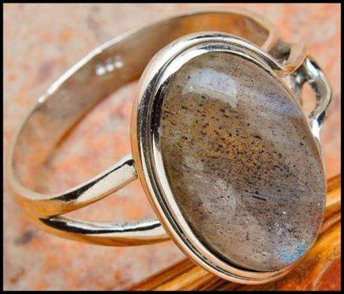 Sterling silver ring - LABRADORITE - Dreams Collection (size 9 / R half)