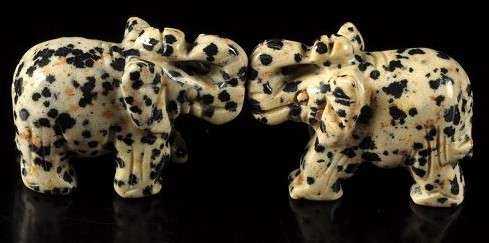 DALMATIAN JASPER Elephant carvings - only ONE left - sold individually!