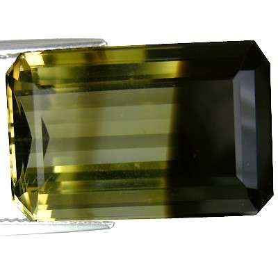 100% Natural BI-COLOURED SMOKY CITRINE octagon facet (Africa) - Relatively rare!