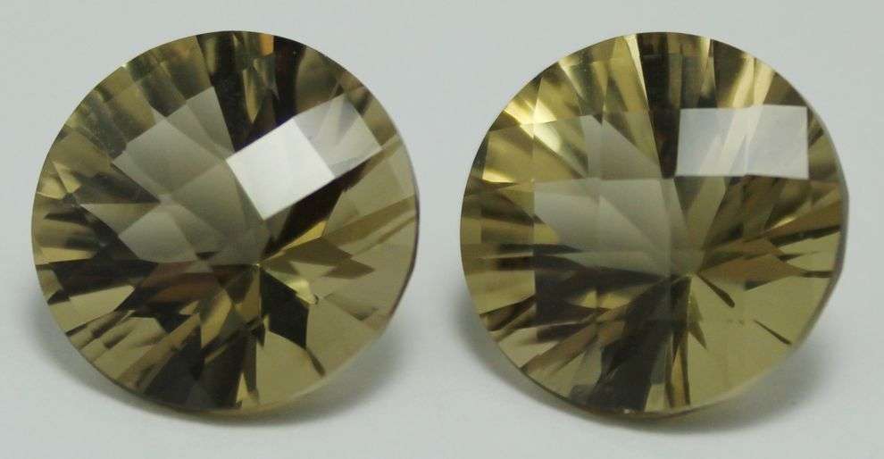 Natural 8.55 cts SMOKY QUARTZ checkerboard concave round facet (Brazil) - ONE left sold individually