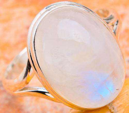 Sterling silver ring - RAINBOW MOONSTONE - Dreams Collection (size 12 / Y)