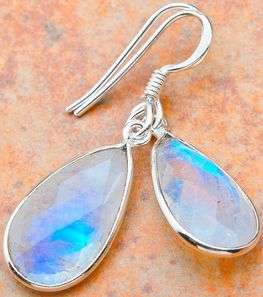 Sterling silver earrings - RAINBOW MOONSTONE - Dreams Collection