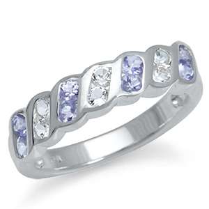 Sterling Silver ring - Natural TANZANITE & TOPAZ (size 8 / Q)