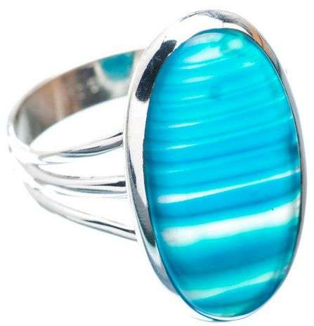 Sterling silver ring - BOTSWANA AGATE - Dreams Collection (size 11 / V half)