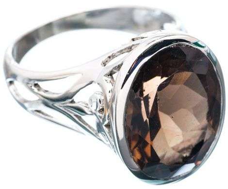 Sterling silver ring - SMOKY QUARTZ - Dreams Collection (size 8 / Q)