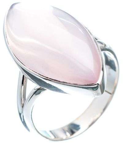 Sterling silver ring - ROSE QUARTZ - Dreams Collection (size 8.75 / Q half to R half)