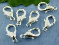 14mm LOBSTER clasp Antique Silver (5 pieces)