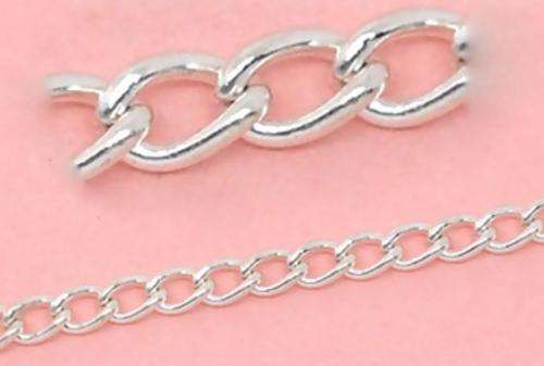 CHAIN Silver Plated NF 4x3mm curb (1 metre)