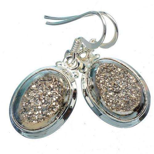 Sterling silver earrings - PYRITE DRUZY  - Dreams Collection