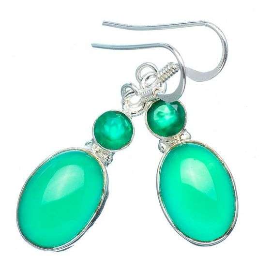 Sterling silver earrings - GREEN ONYX - Dreams Collection