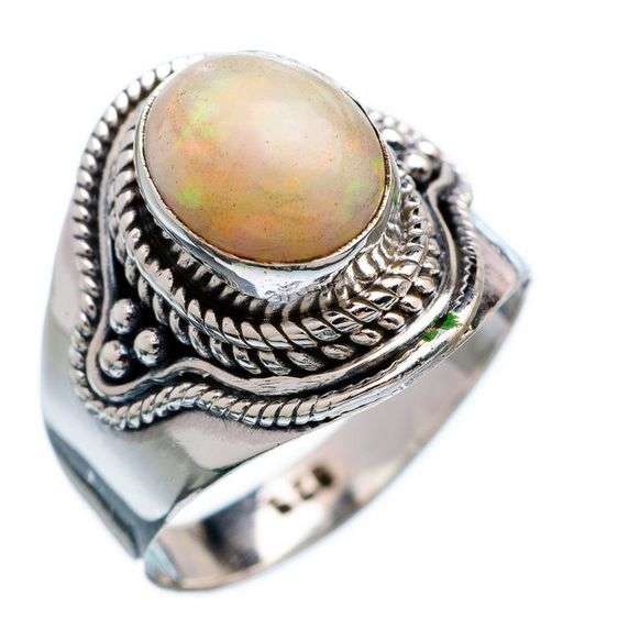 Sterling silver ring - ETHIOPIAN OPAL - Dreams Collection (size 7.75 / P to Q)