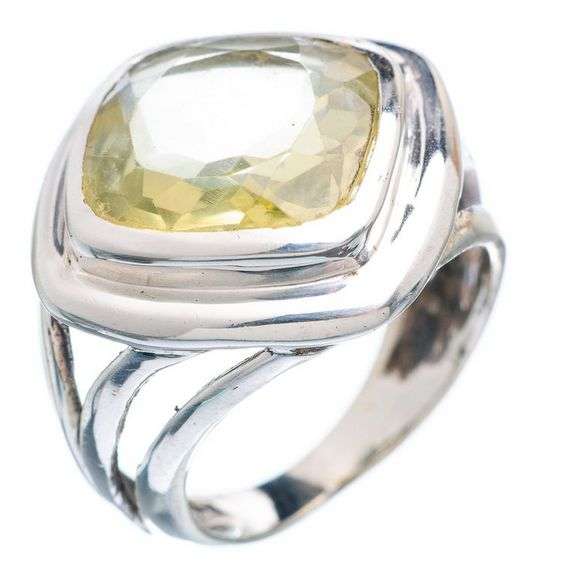 Sterling silver ring - LEMON CITRINE - Dreams Collection (size 7.75 / P to Q)