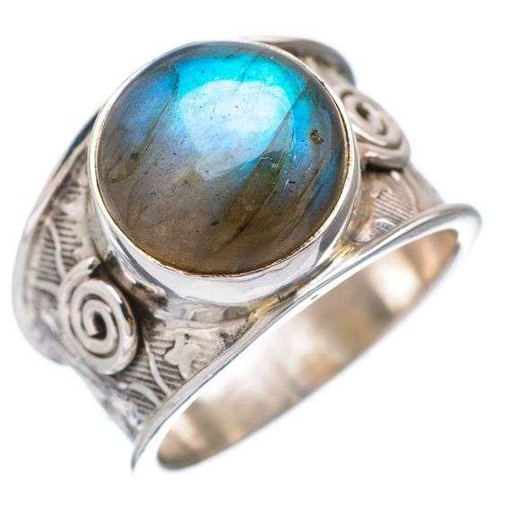 Sterling silver ring - LABRADORITE - Dreams Collection (size 8.25 / Q to Q half)
