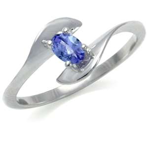Sterling Silver ring - Natural TANZANITE (size 5 / J half)