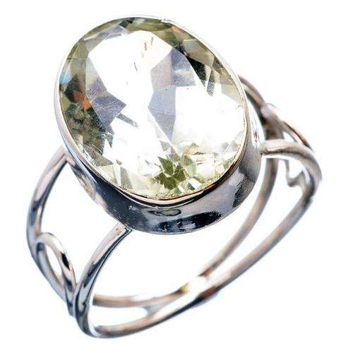 Sterling silver ring - PRASIOLITE - Dreams Collection (size 8 / Q)