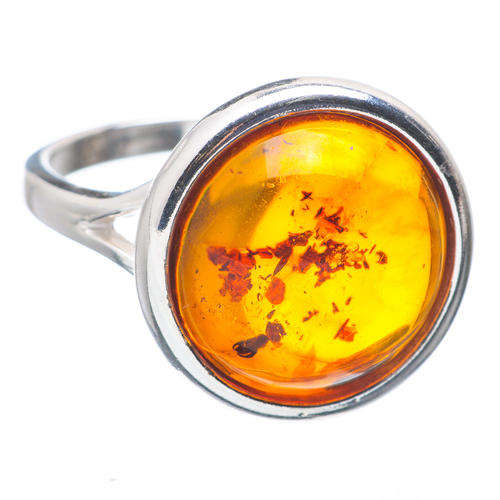Sterling silver ring - BALTIC AMBER - Dreams Collection (size 8.75 / Q half to R half)