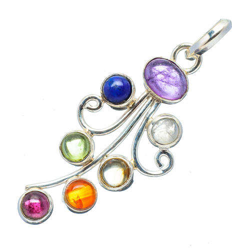Sterling silver pendant - CHAKRA MIXED GEMSTONES - Dreams Collection