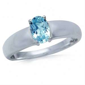 Sterling Silver ring - Natural BLUE TOPAZ (size 5 / J half)