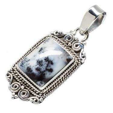 Sterling silver pendant - DENDRITIC OPAL - Dreams Collection