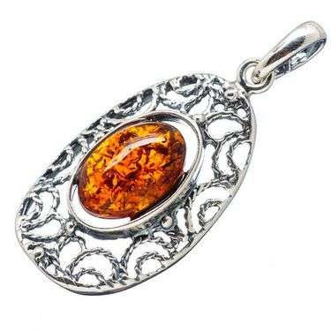 Sterling silver pendant - BALTIC AMBER - Dreams Collection