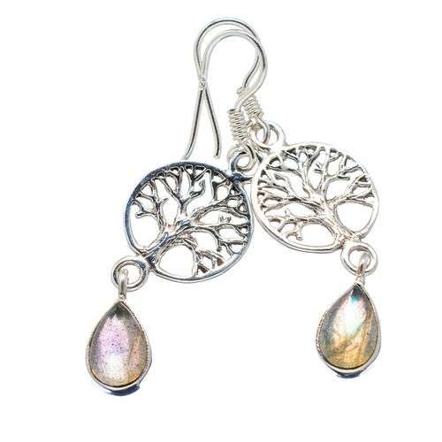 Sterling silver earrings - LABRADORITE TREE OF LIFE - Dreams Collection