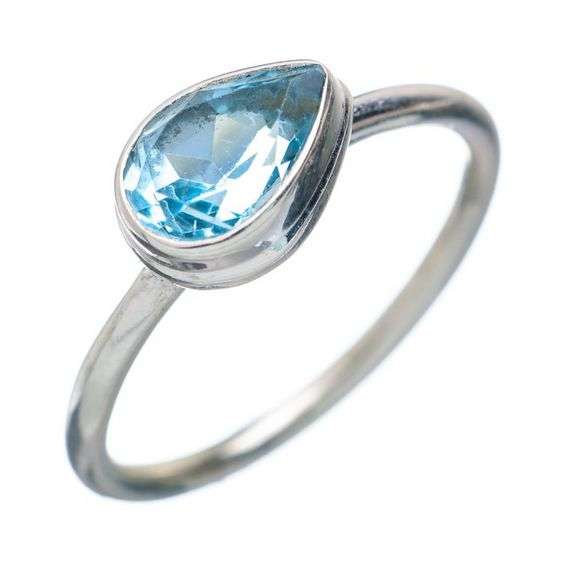 Sterling silver ring - BLUE TOPAZ - Dreams Collection (size 8.25 / Q to Q half)