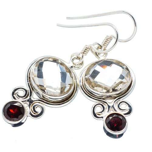 Sterling silver earrings - QUARTZ & GARNET - Dreams Collection